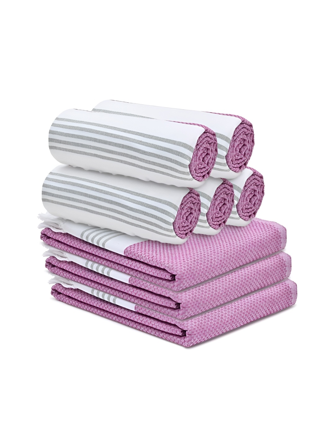 

The Better Home Purple 8 Pcs Cotton Towel Set