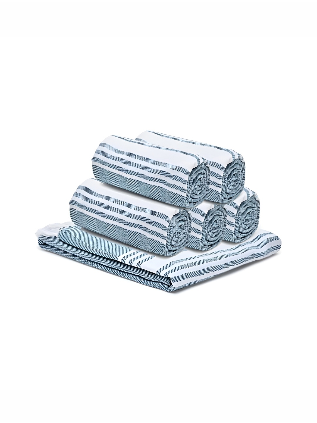 

The Better Home Blue 6 Pieces Cotton 200 GSM Towel Set