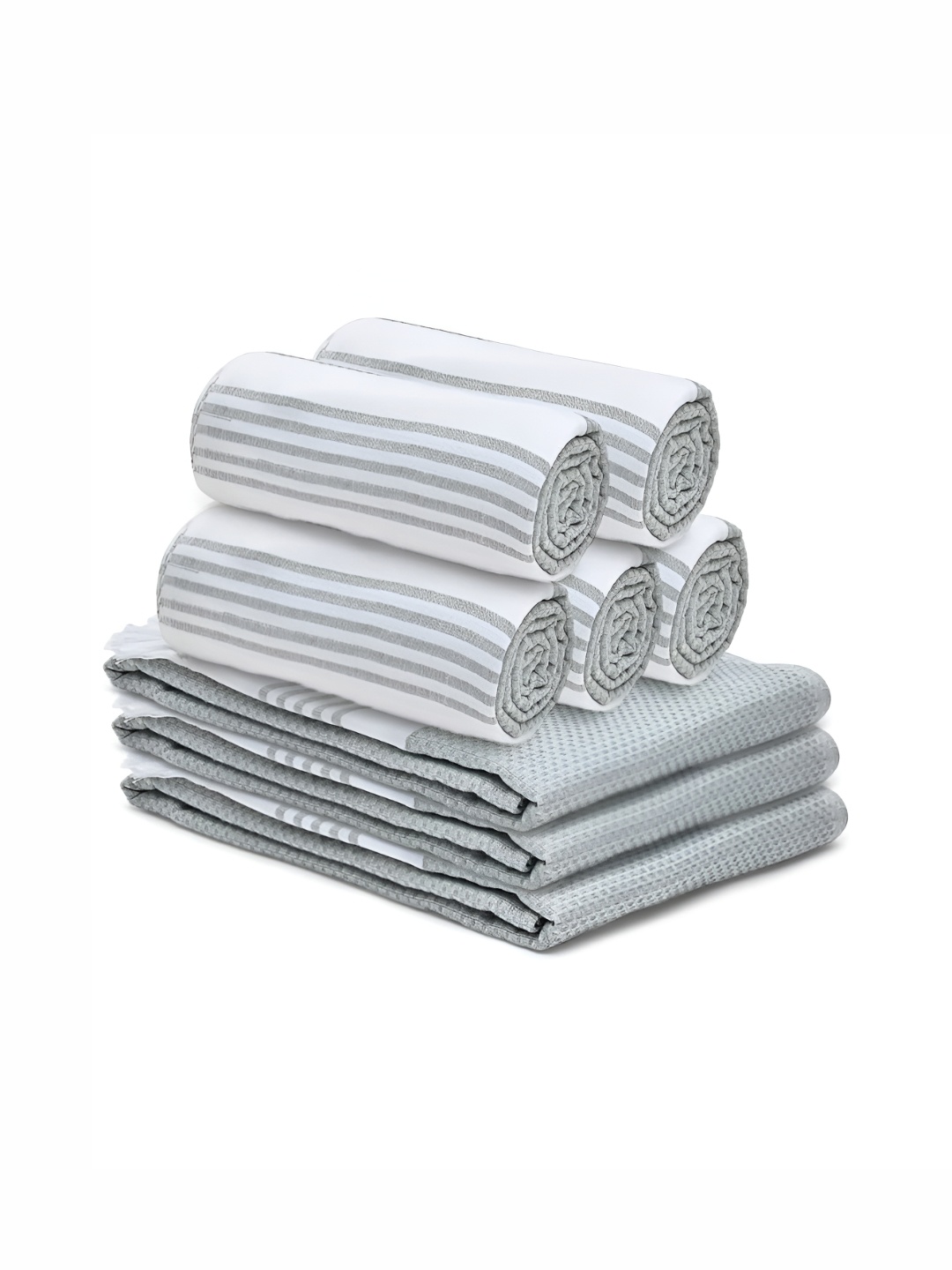 

The Better Home Grey 8 Pcs Cotton Towel Set