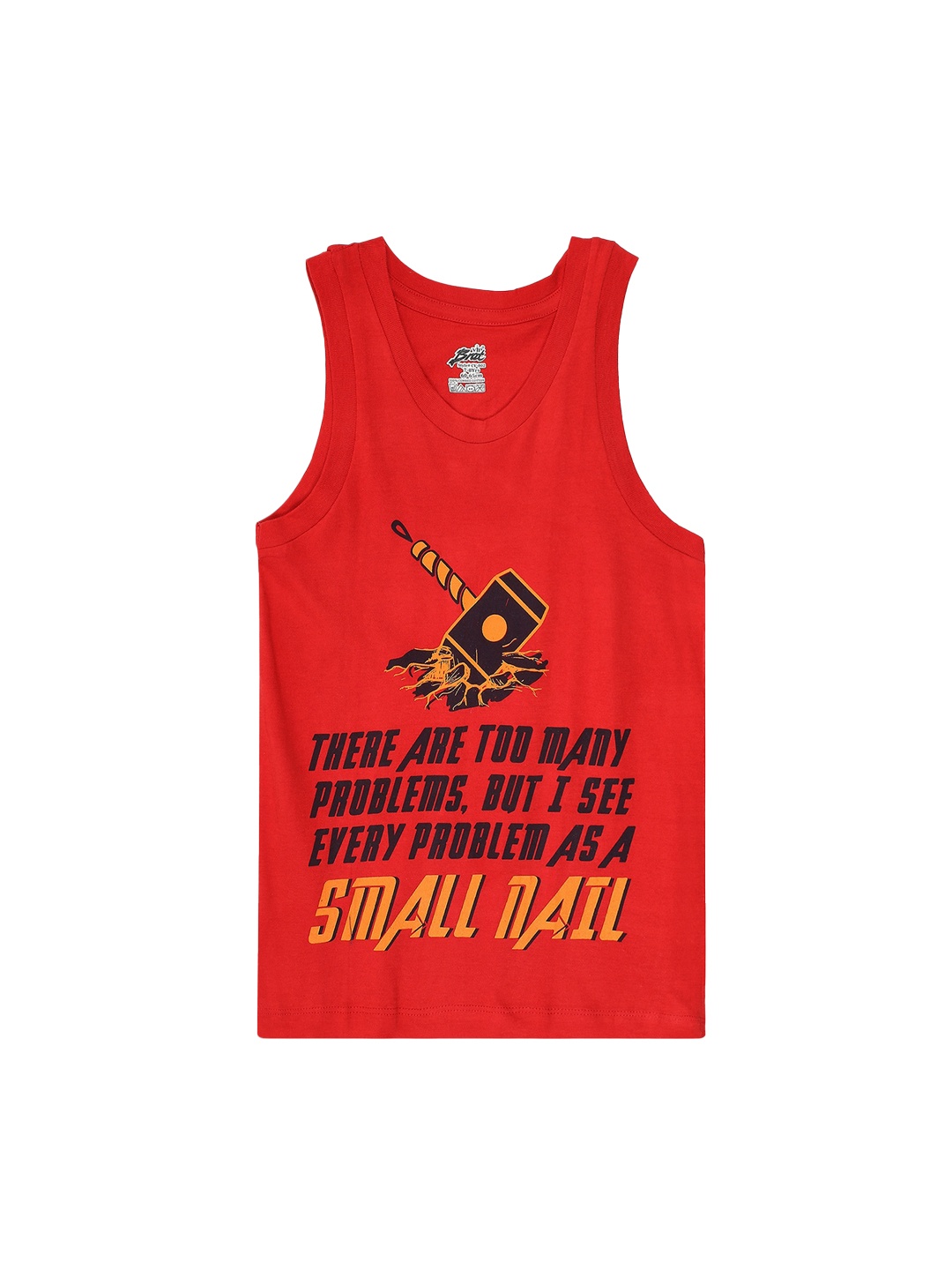 

BRAT Boys Printed Cotton Gym Vests BR-BI-VS-CV002-10P-RD-6, Red