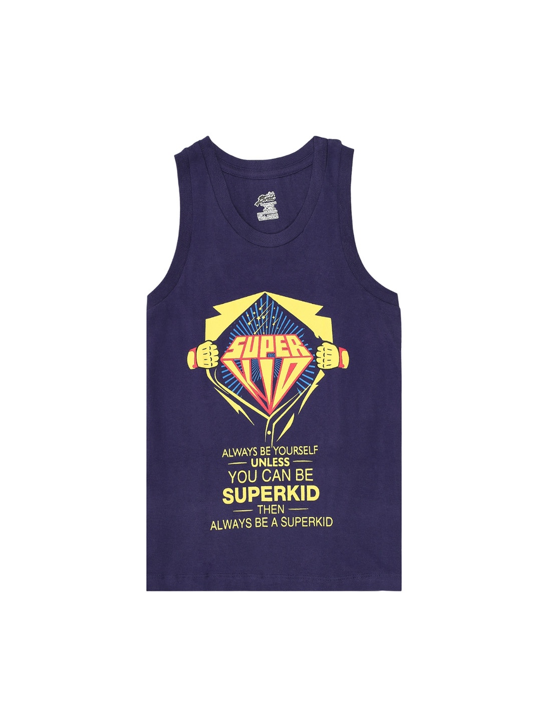 

BRAT Boys Printed Cotton Breathable fabric Innerwear Vest BR-BI-VS-CV002-10P-NB-6, Navy blue