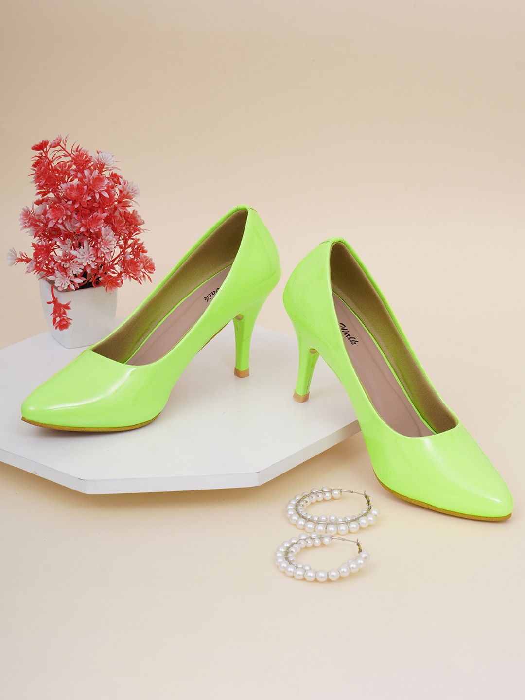 

Retro Walk Pointed Toe Stiletto Heel Pumps, Green