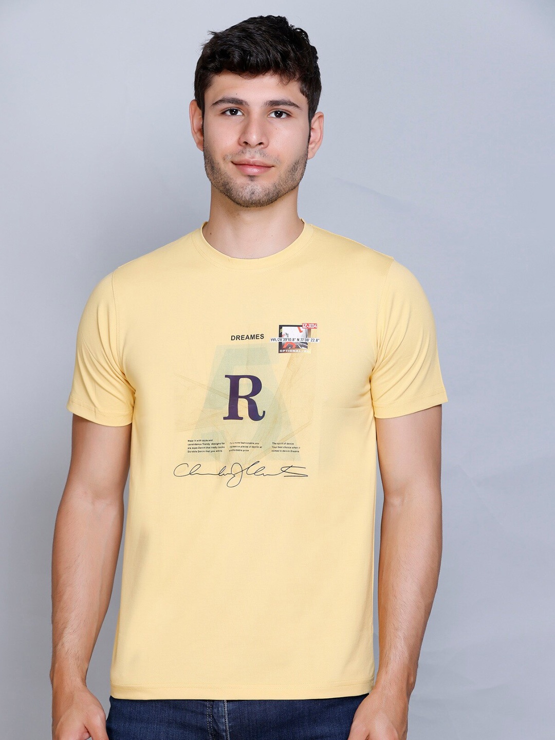 

Fort Collins Typography Printed T-shirt, Yellow