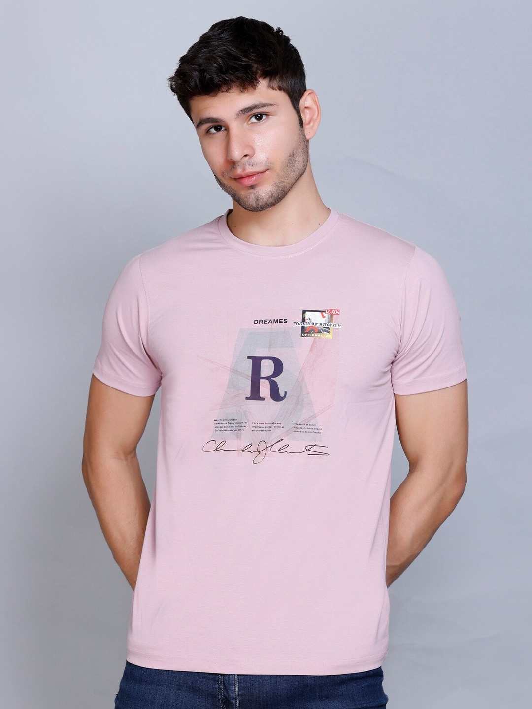 

Fort Collins Typography Printed Cotton T-shirt, Pink
