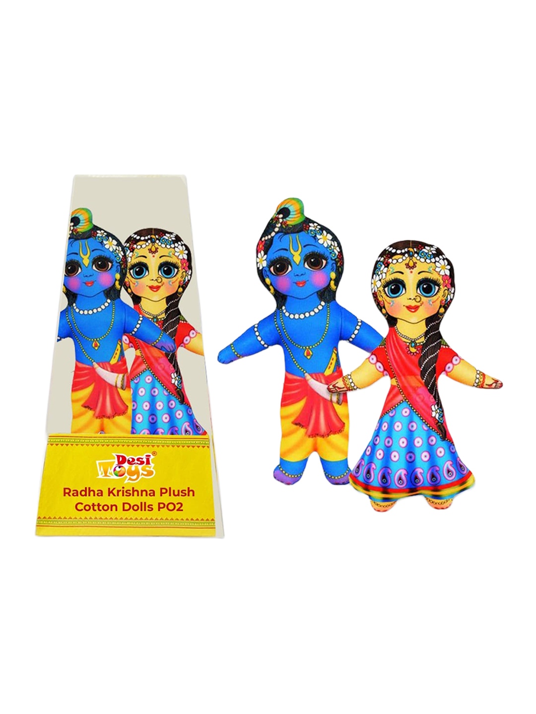 

Desi Toys Set of 2 Radha Krishna Plush Cotton Dolls, Blue