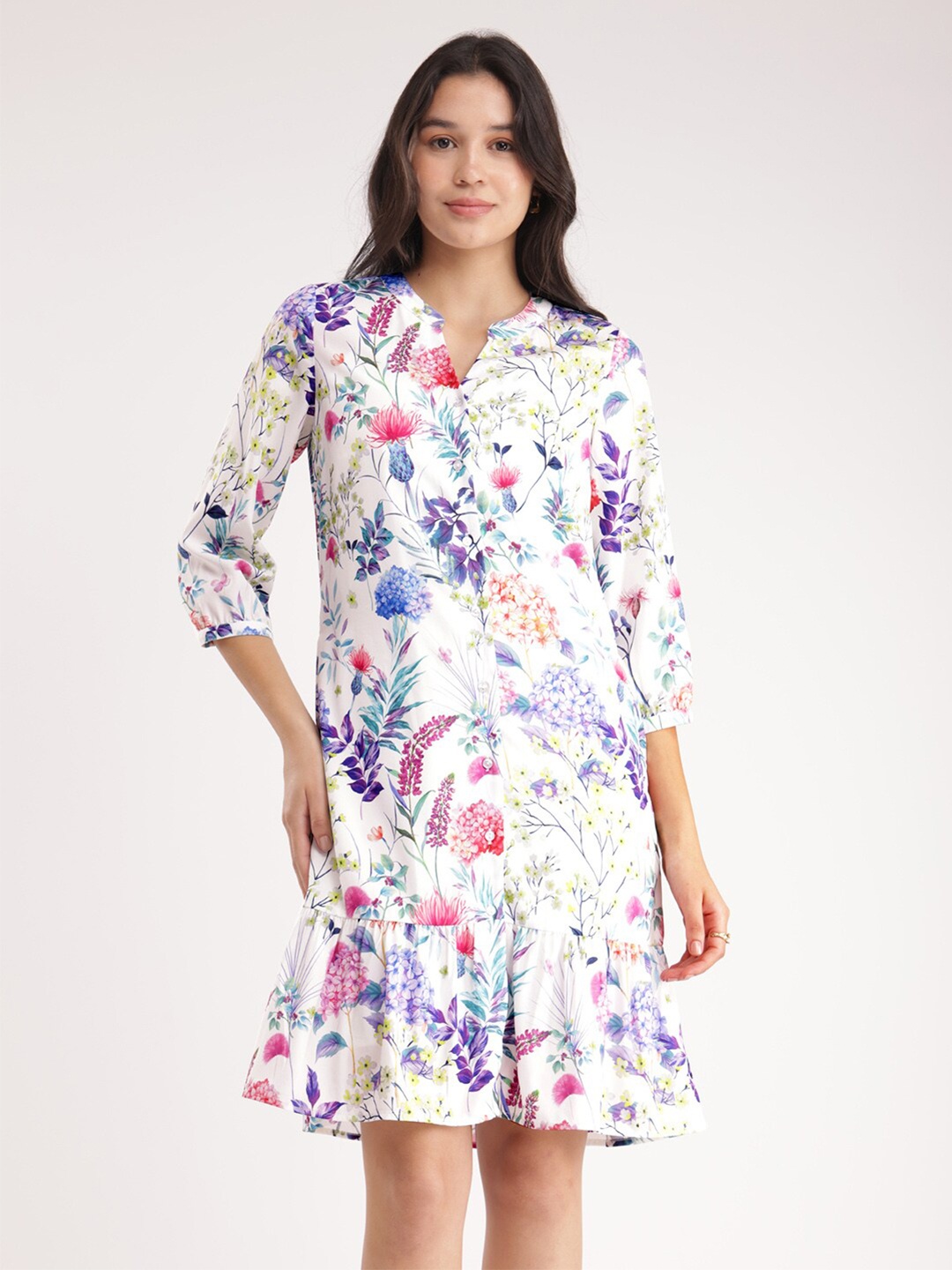 

FableStreet Floral Printed Drop-Waist Dress, Multi