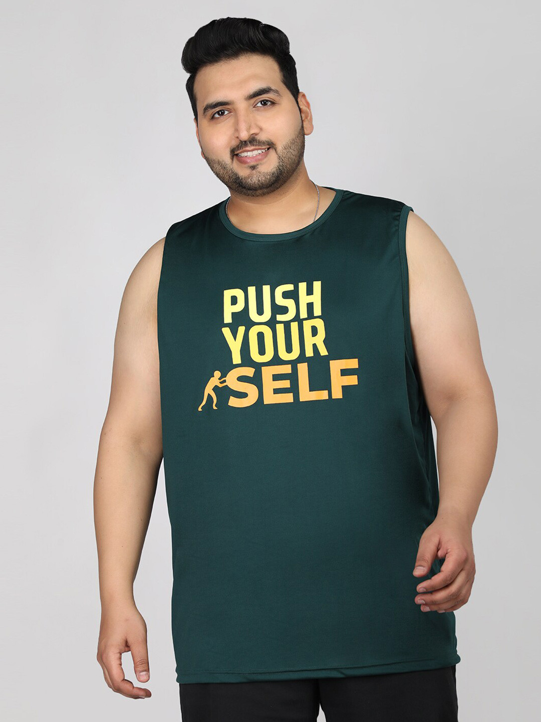 

CHKOKKO Typography Printed Training or Gym Sports T-shirt, Green