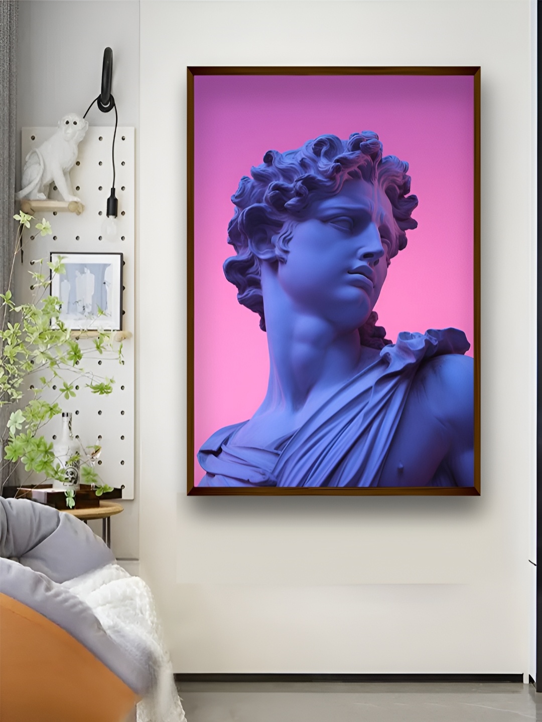 

Artsense Pink & Blue Canvas Abstract Wall Painting