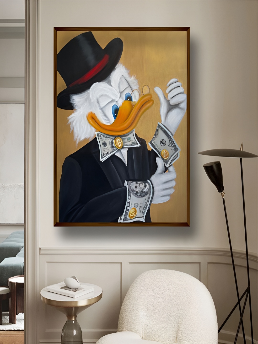 

Artsense Black & White Canvas Abstract Wall Painting