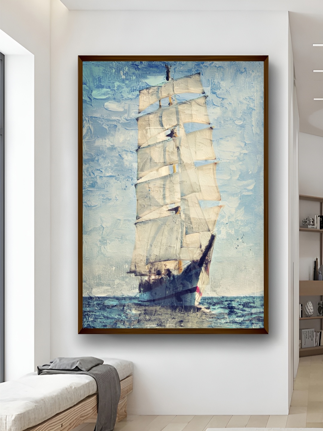 

Artsense Blue & Cream Canvas Abstract Wall Painting