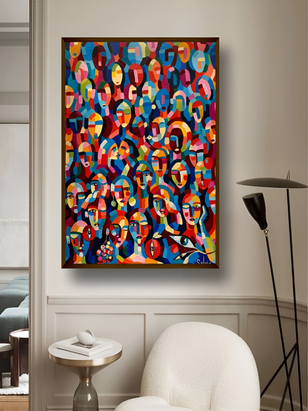 

Artsense Black & Red Canvas Abstract Wall Painting