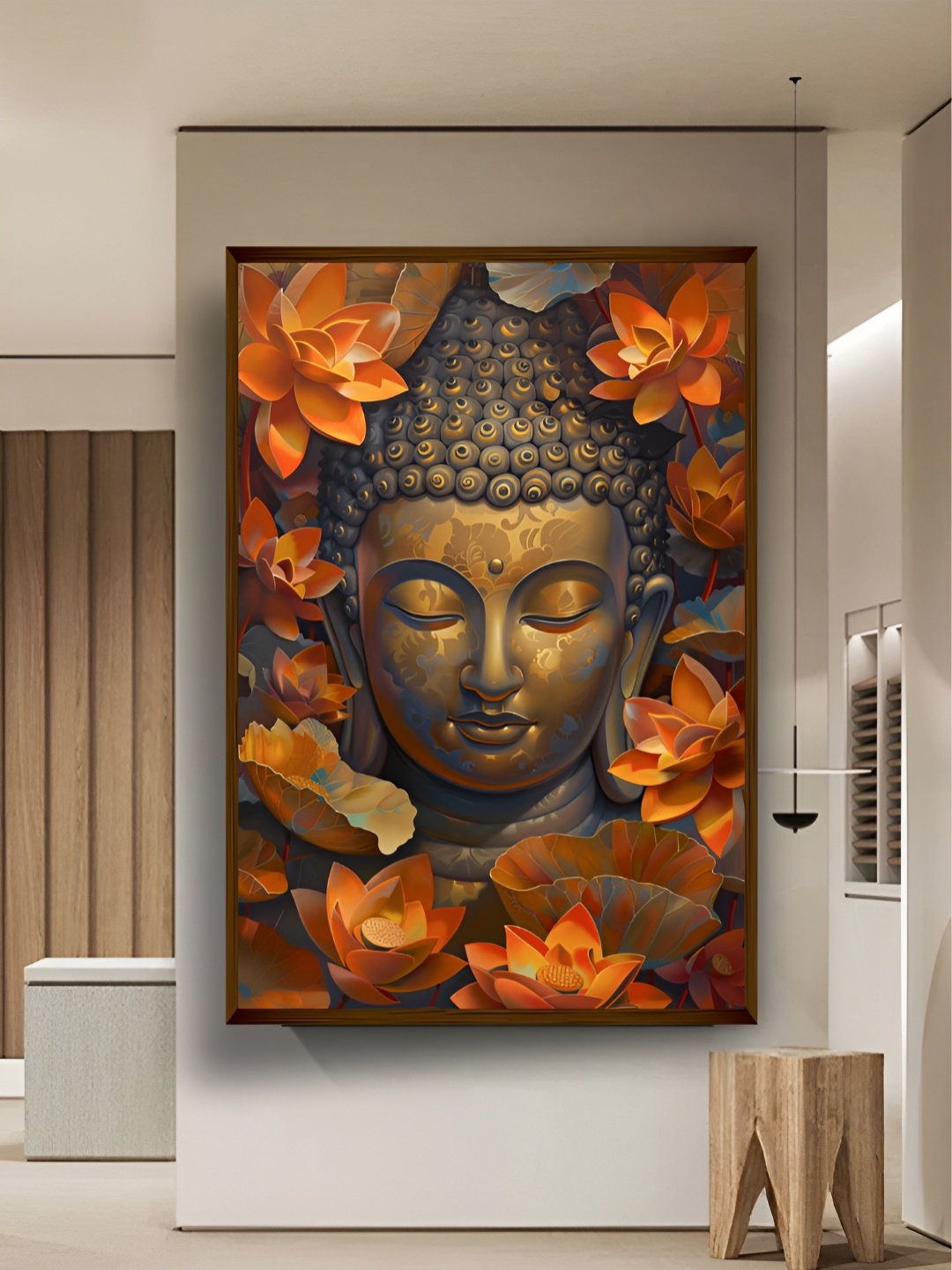 

Artsense Copper Toned Canvas Abstract Wall Painting