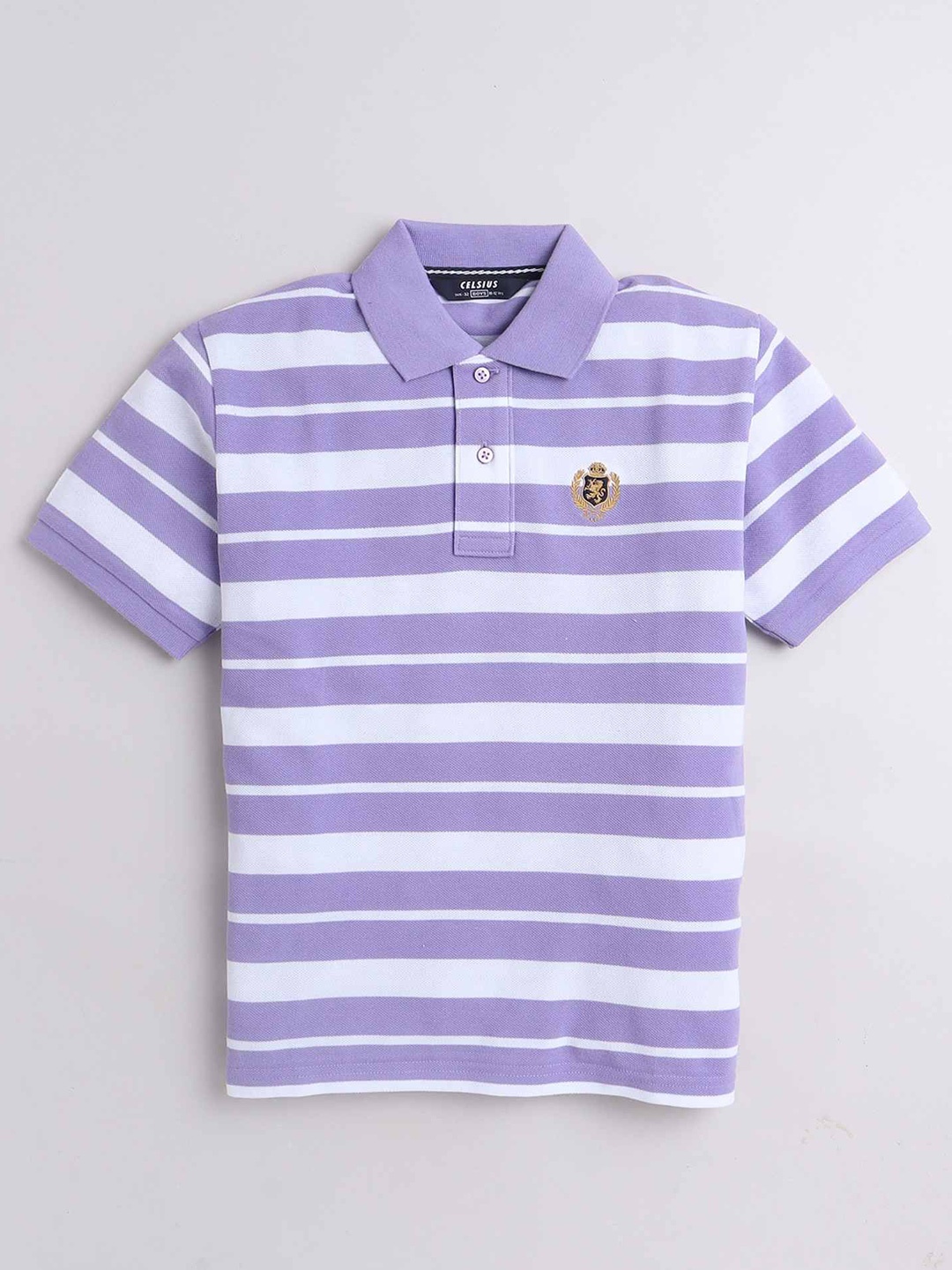 

CELSIUS Boys Striped Half Sleeve T-shirt, Violet