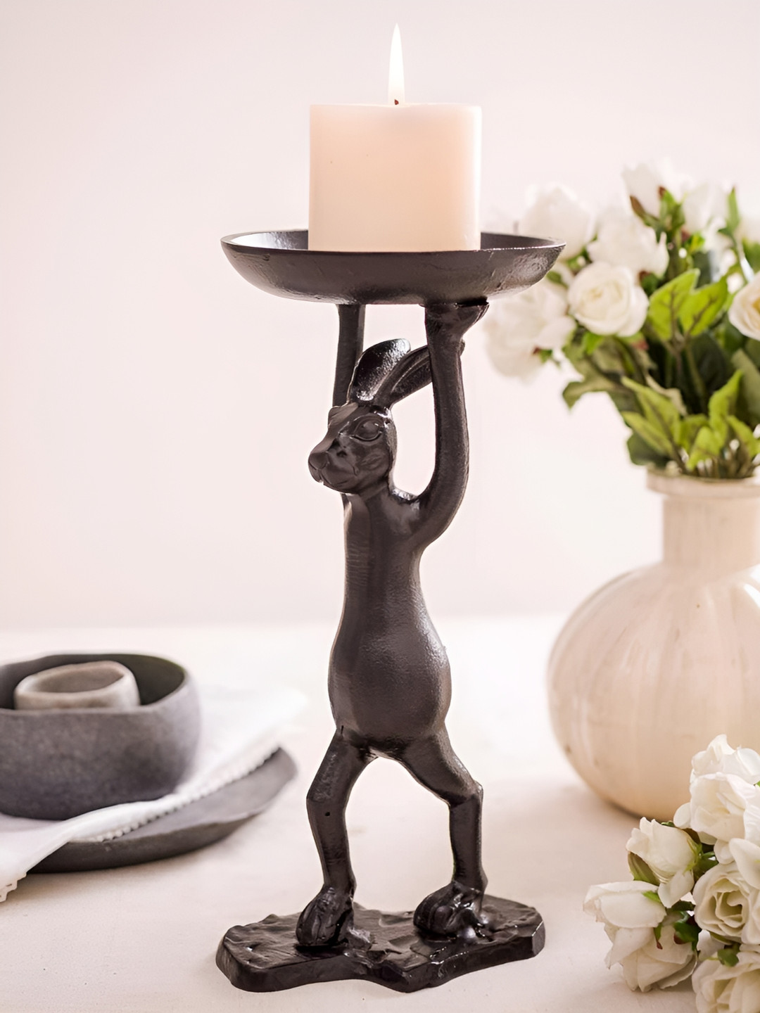 

Artstory Ventures Black Metal Candle Holder
