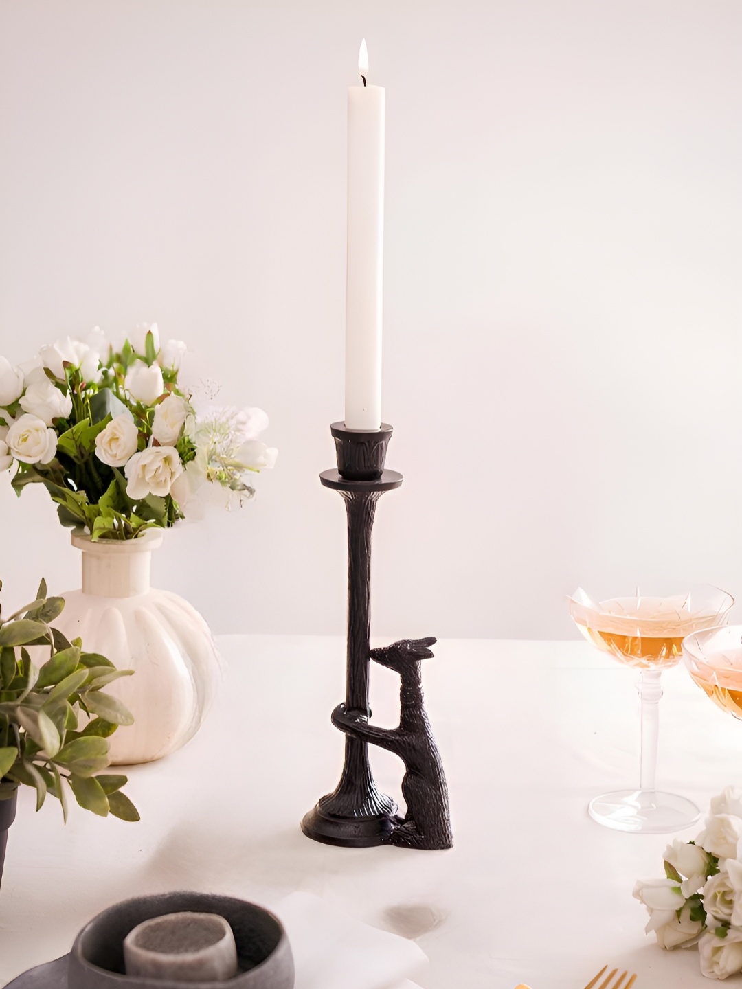 

Artstory Ventures Black Glass Candle Holder