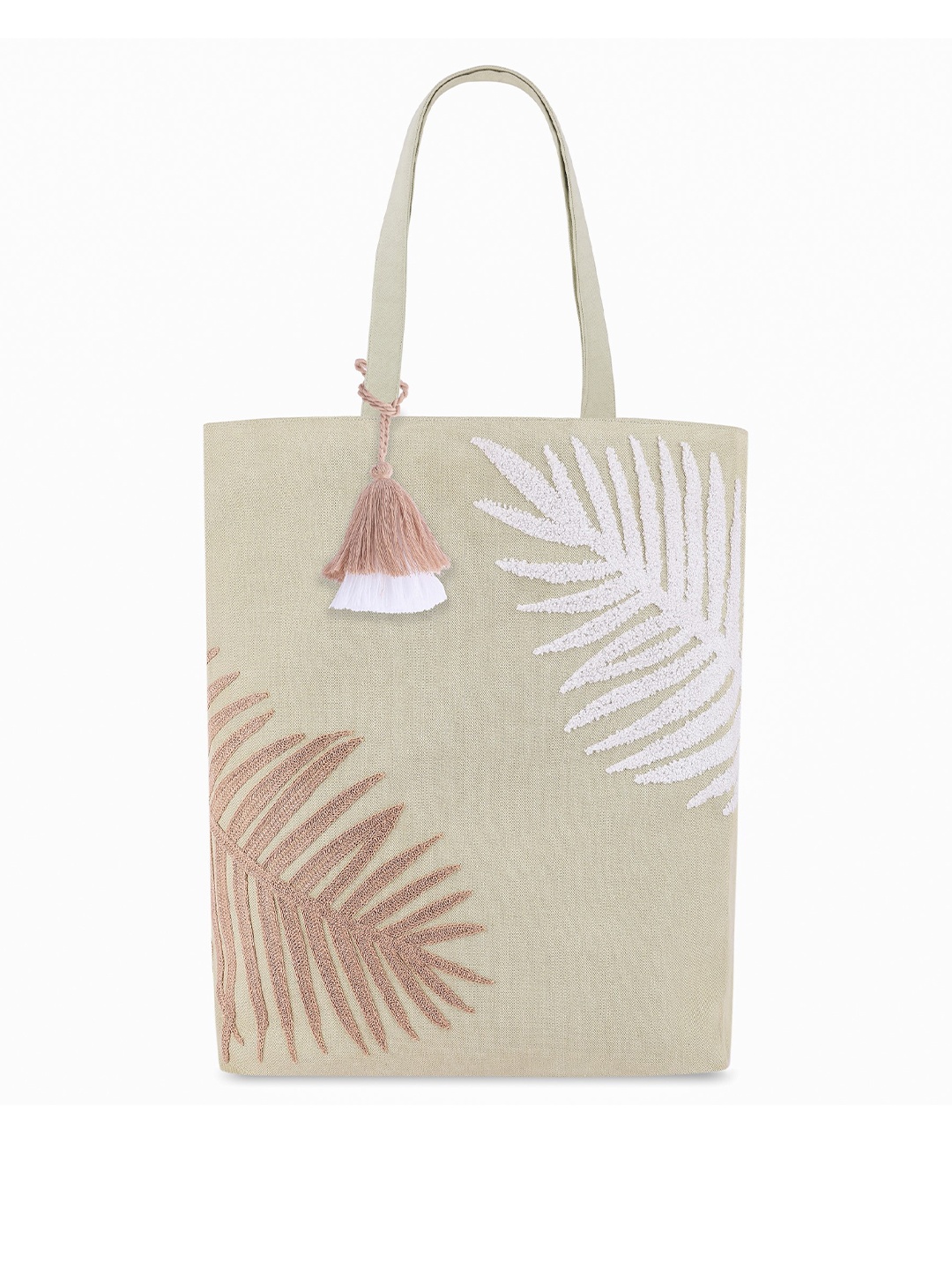 

MASQ Printed Oversized Shopper Tote Bag, Green