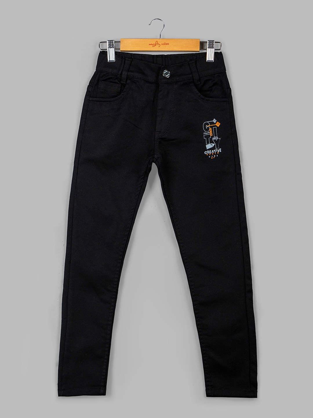 

BAESD Boys Tailored Straight Front Slim Fit Cotton Trousers, Black
