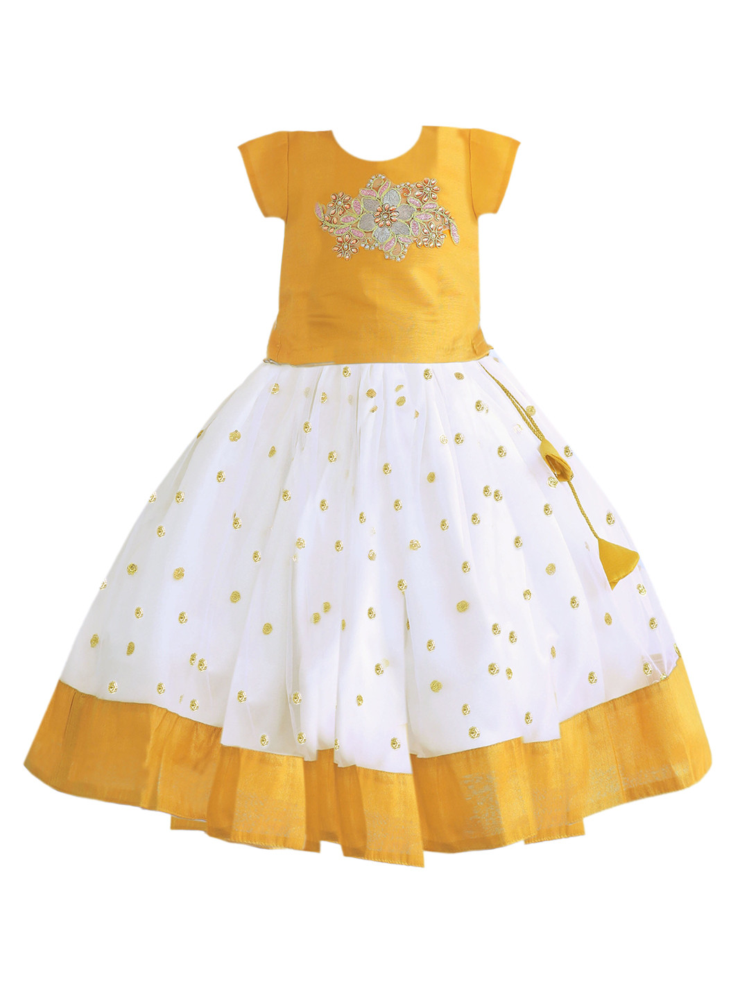 

STANWELLS KIDS Girls Lehenga Choli Set, Off white