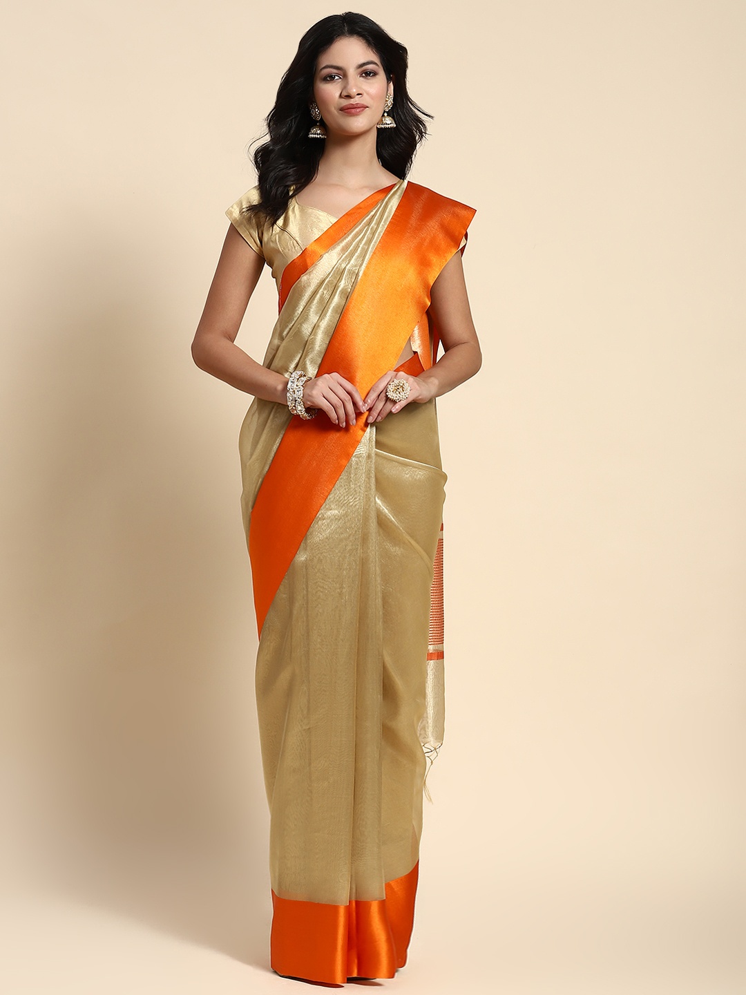 

Simaaya Zari Tissue Saree, Gold