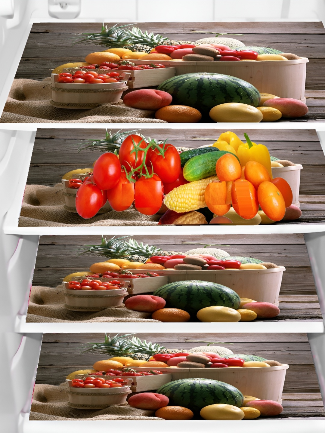 

REVEXO Brown 4 Pieces Water Resistant Shelf Liner Fridge Mat
