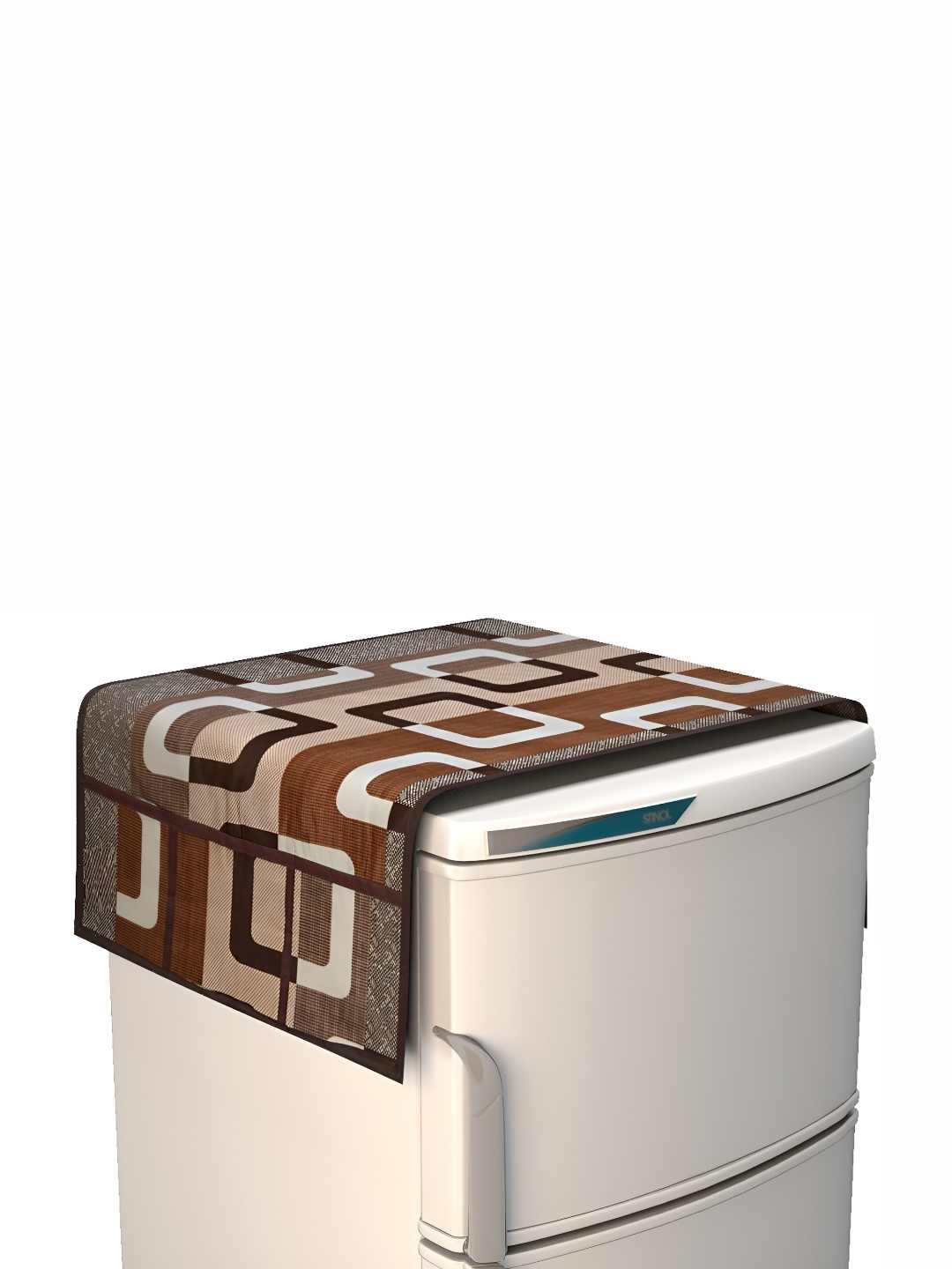 

REVEXO Brown Printed Refrigerator Cover