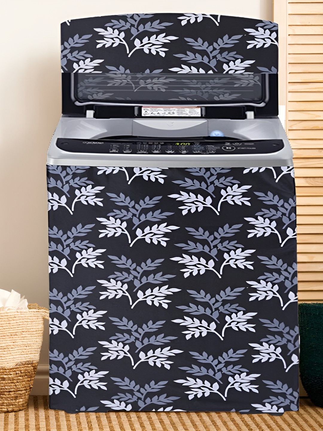 

REVEXO Black & White Printed Washing Machine Cover