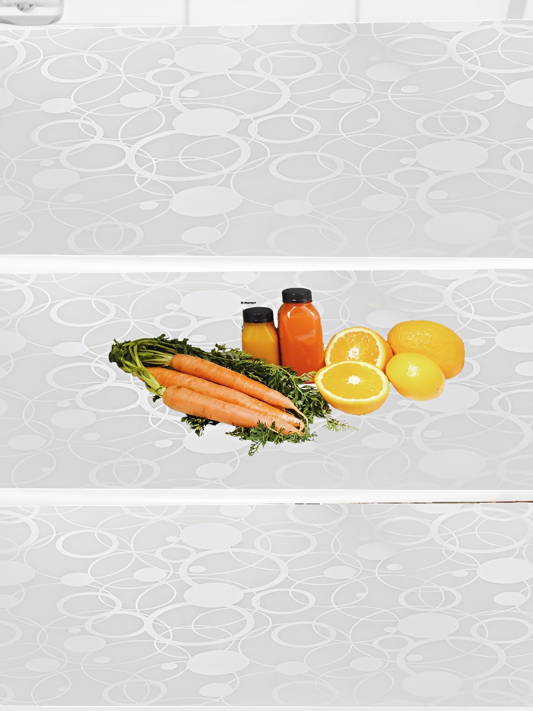 

REVEXO Transparent & White 3 Pcs Printed Water Resistant Shelf Liner Fridge Mat