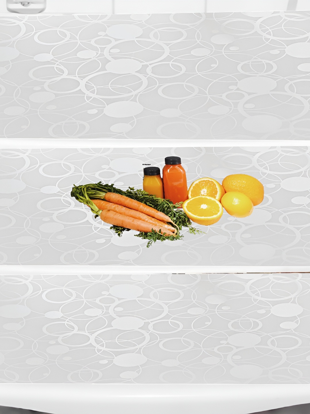 

REVEXO Transparent & White 3-Pcs Printed Fridge Mat Organisers