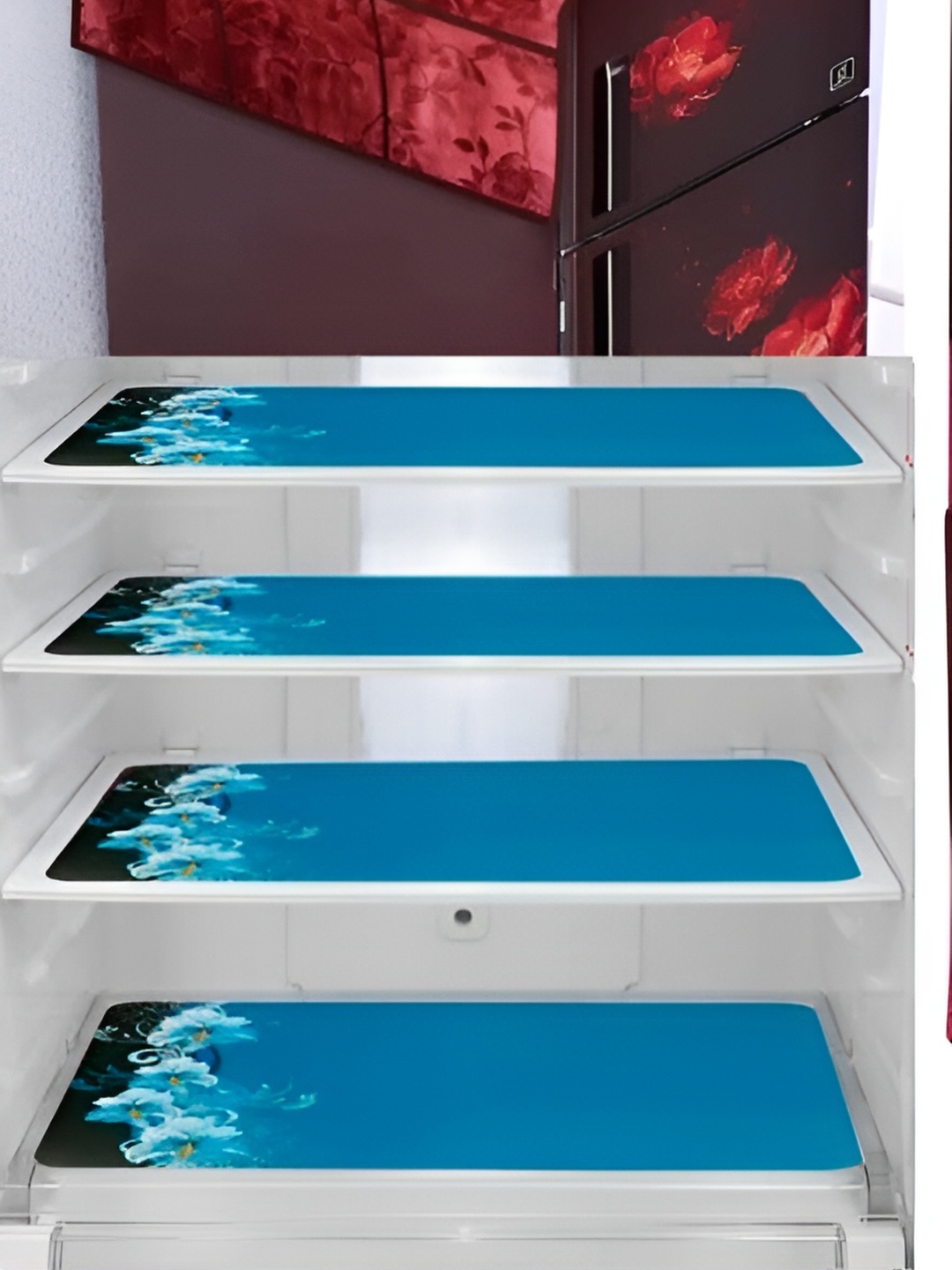 

REVEXO Red & Blue 4 Pieces Printed Fridge Mats