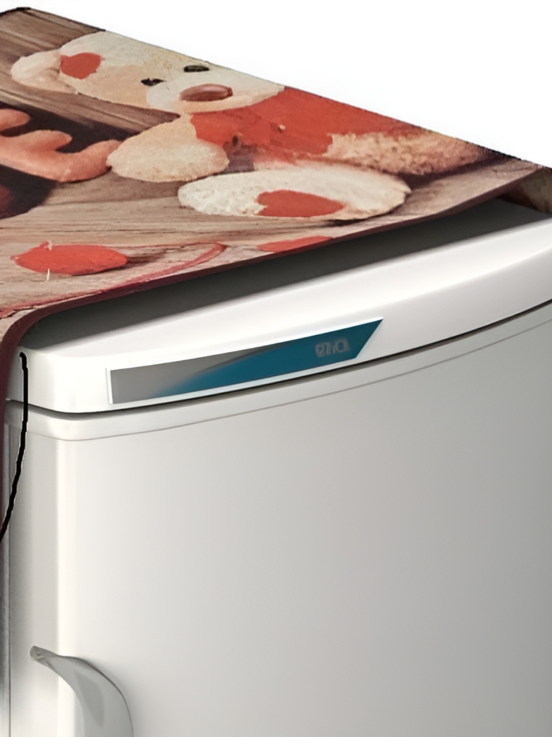 

REVEXO Brown & Red Printed Refrigerator Top Cover