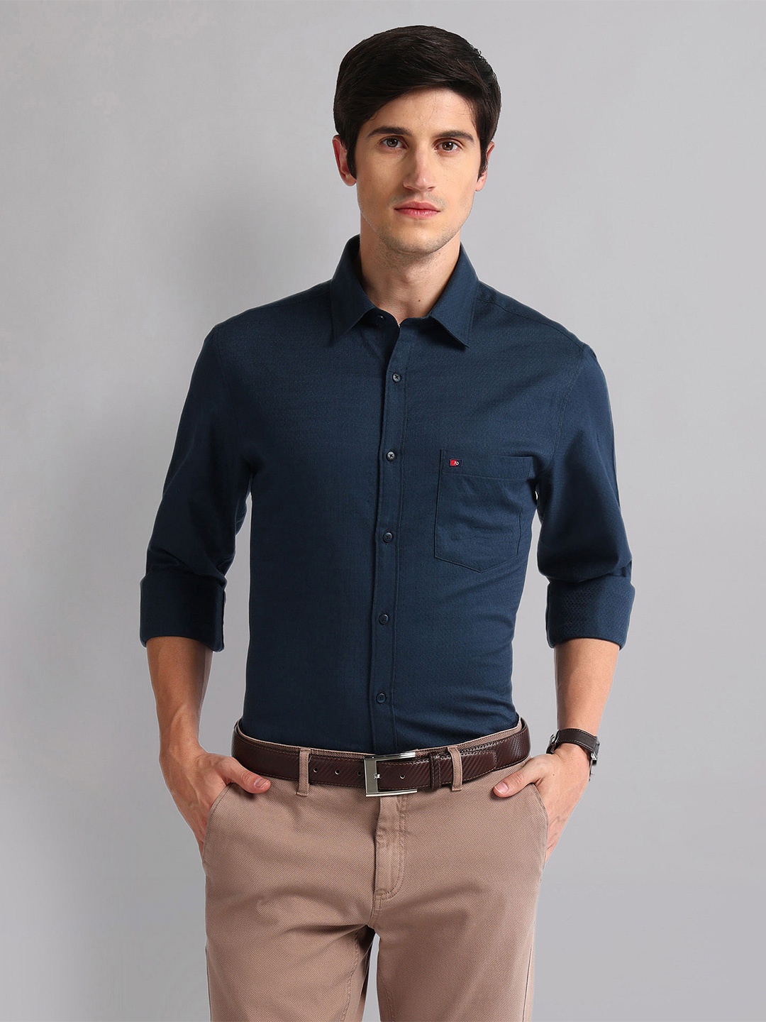 

AD By Arvind Geometric Patterned Slim Fit Shirt, Blue