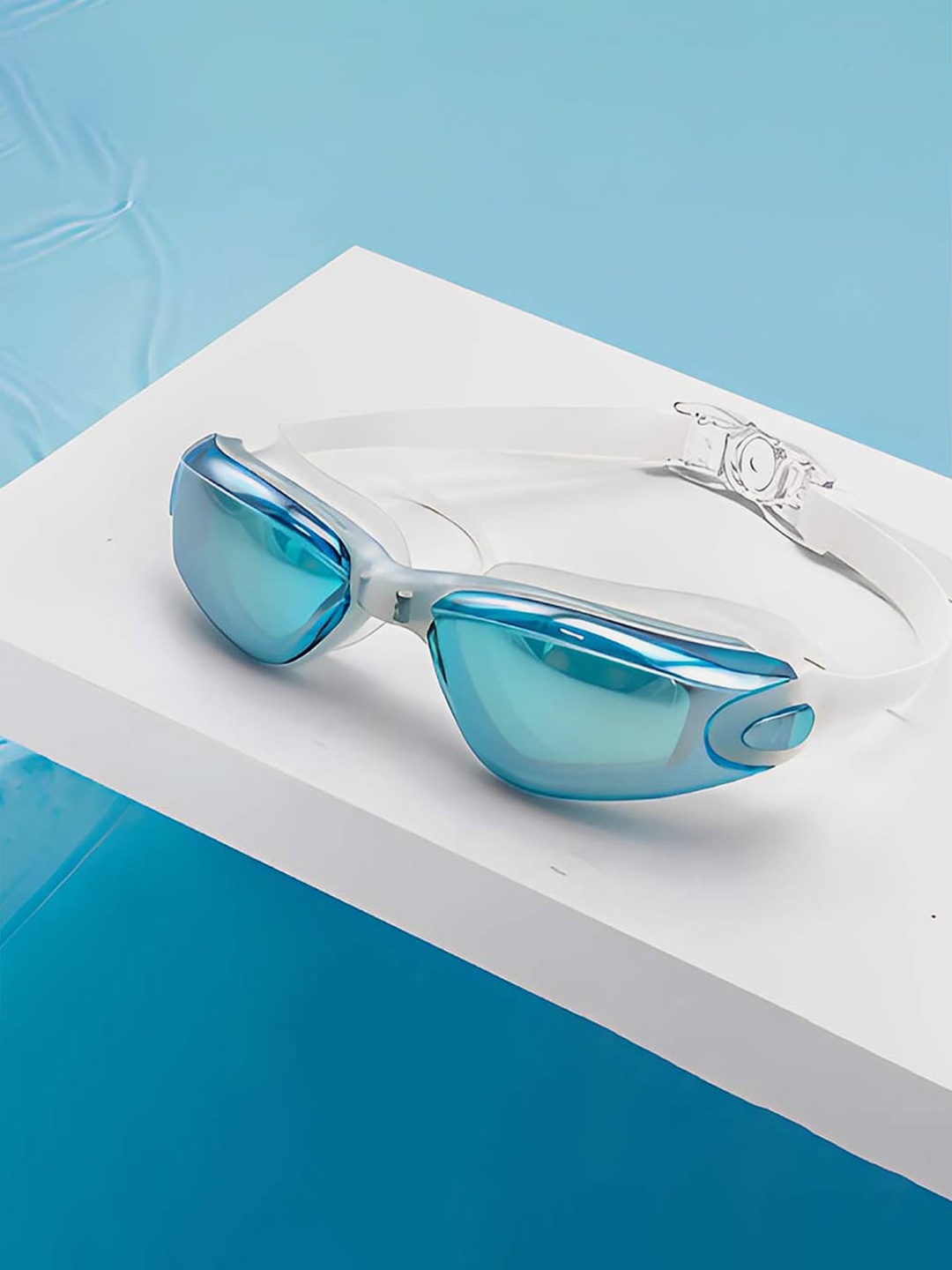 

Little Surprise Box LLP Milky Teal Frame Kids UV protected Swimming Goggles