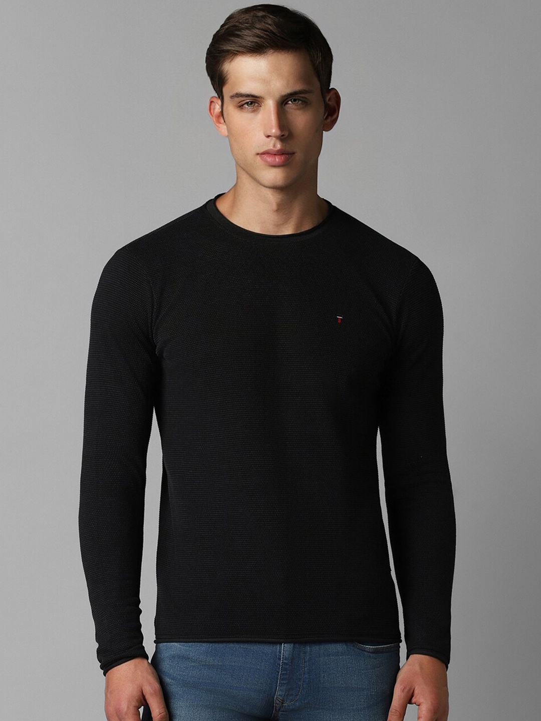 

Louis Philippe Jeans Round Neck Cotton Slim Fit T-shirt, Black