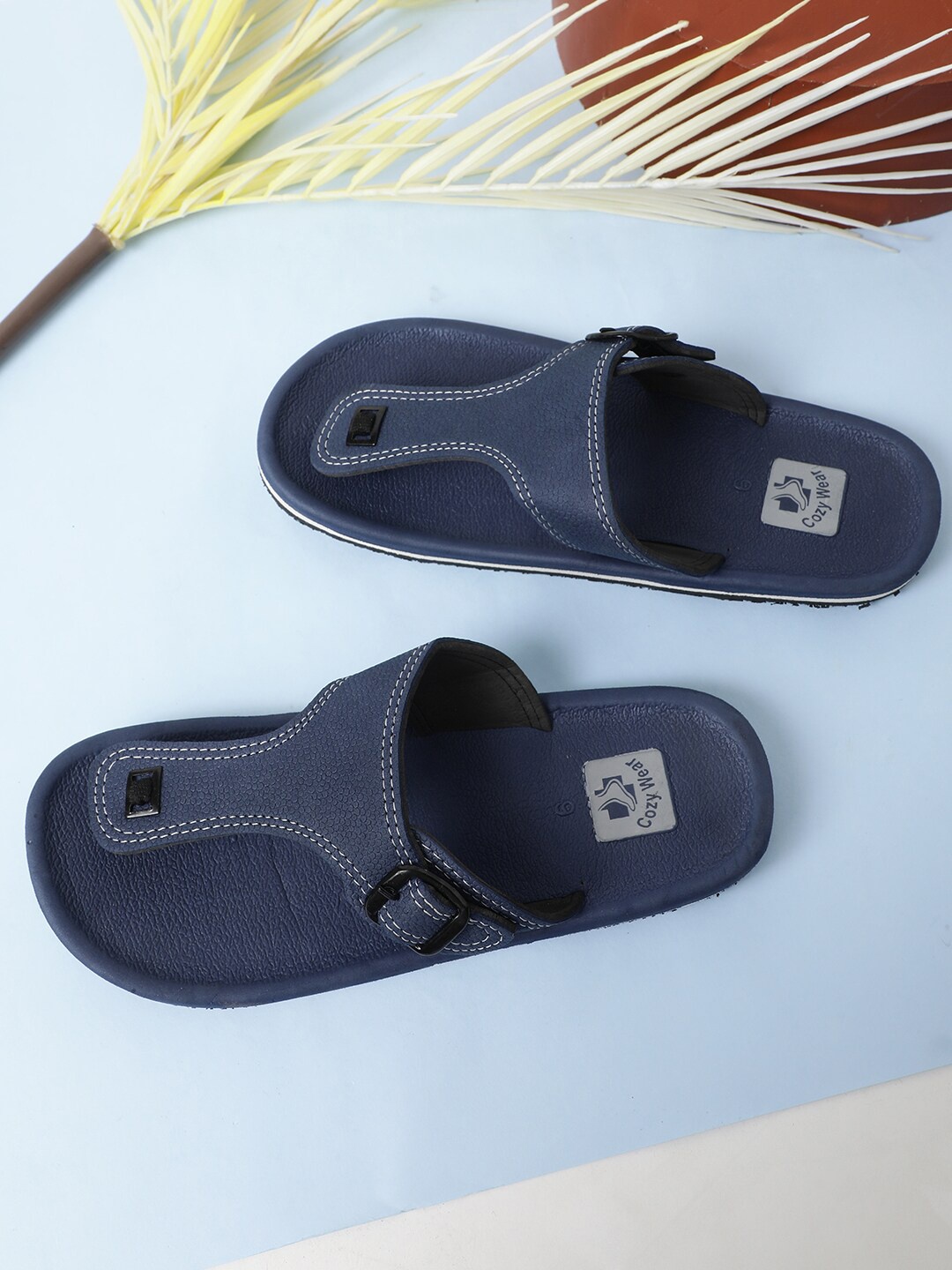 

Cozy Wear Men Rubber Thong Flip-Flops, Navy blue
