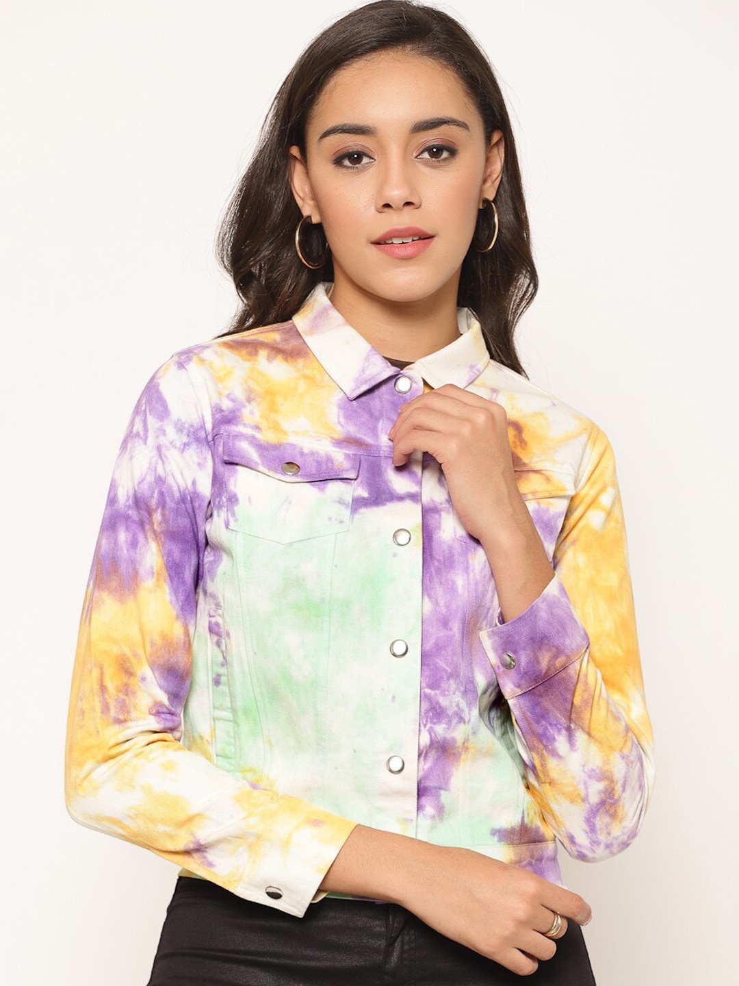 

HOUSE OF KKARMA Tie and Dyed Cotton Twill Tailored Jacket, White