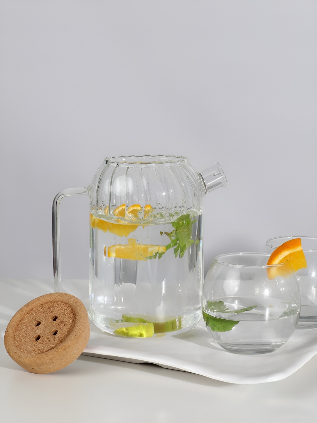 

Bonhomie Transparent Glass Round Shaped Water Jug 2l