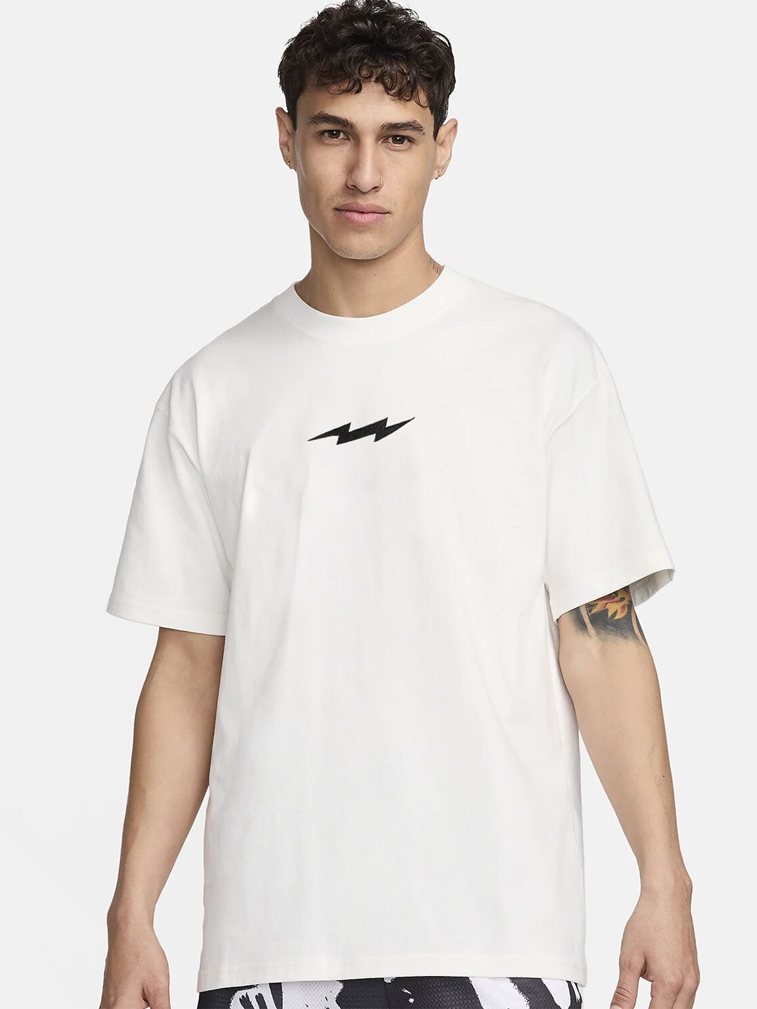 

SUPERVEK Oversized Short Sleeves Round Neck Cotton T-shirt, White