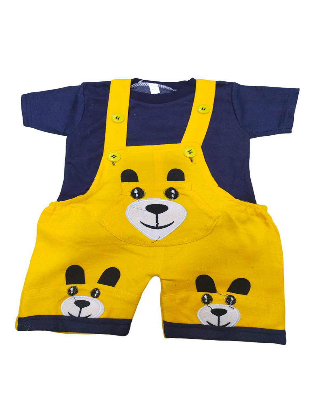 

BAESD Infant Boys Printed Cotton Dungaree, Yellow