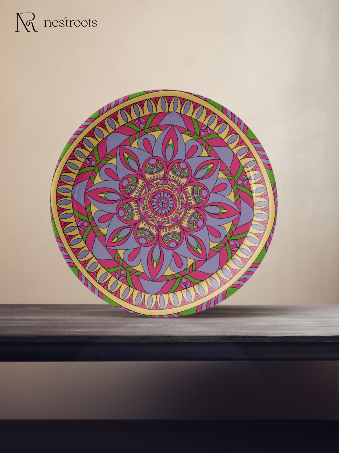 

nestroots Mandala Pink & Purple Printed Wall Plates