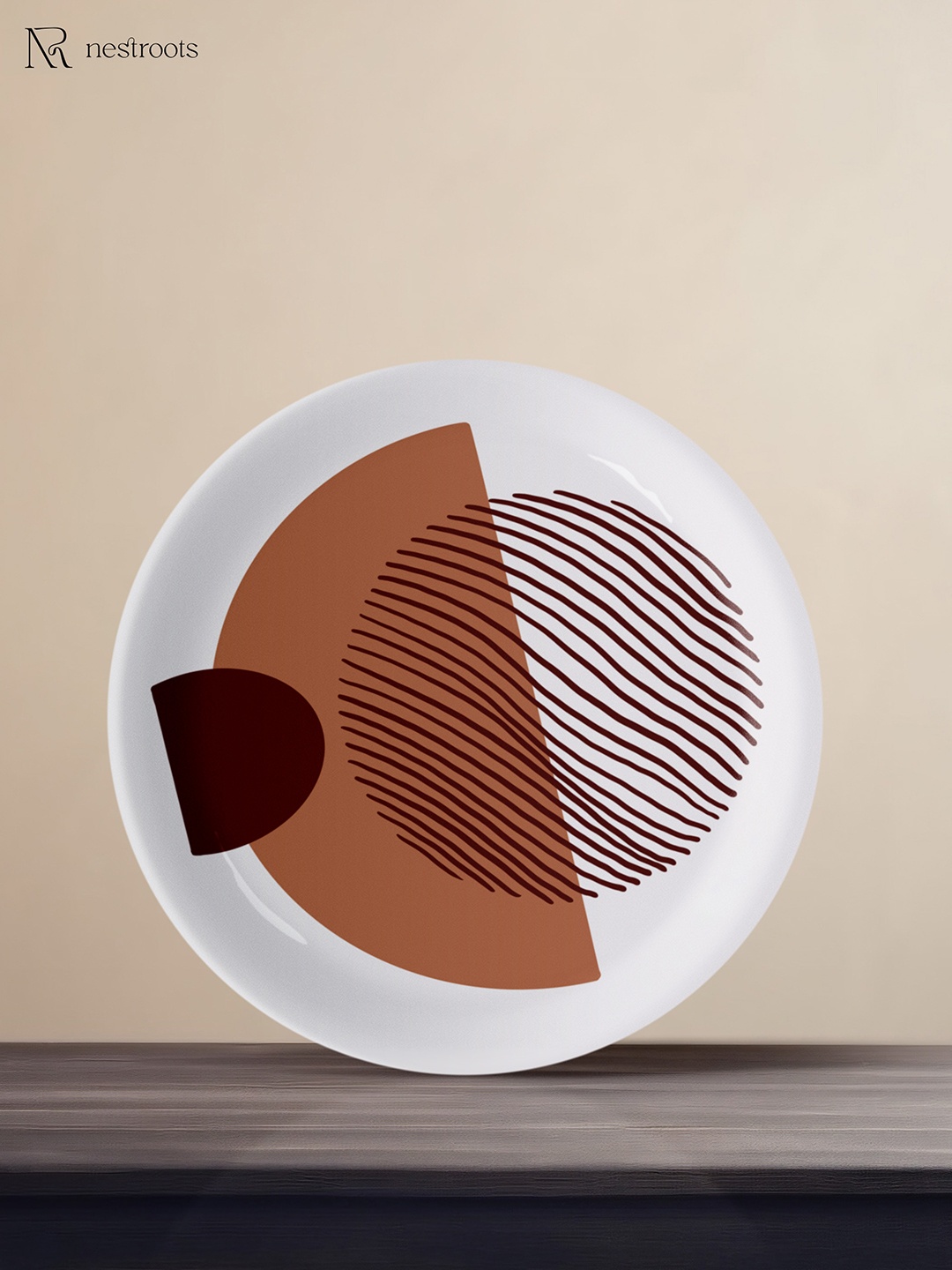 

nestroots Nuanced Neutrals Peach Colored & White Printed Wall Plate