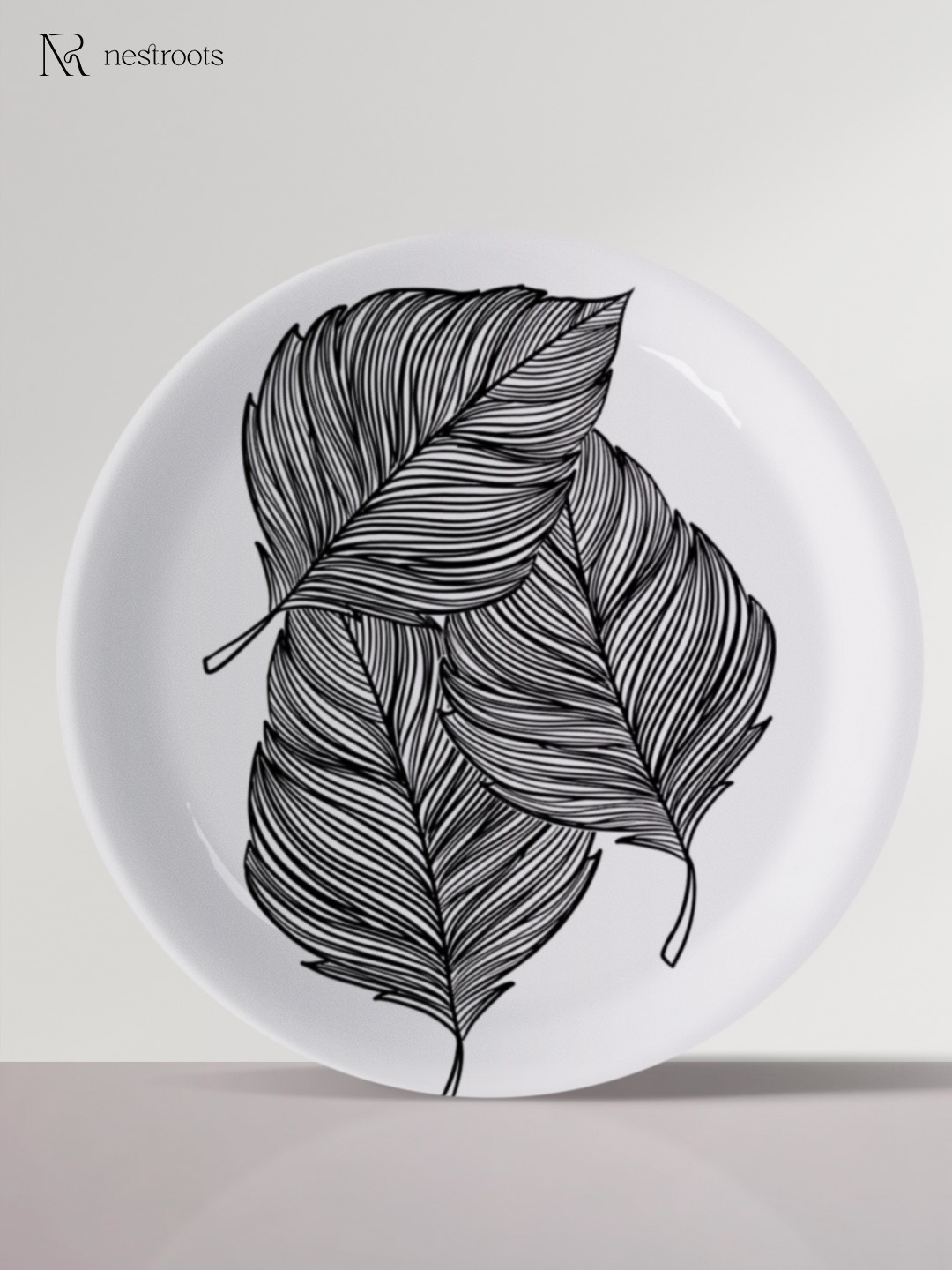 

nestroots Whimsical Wall Black & White Printed Ceramic Plate