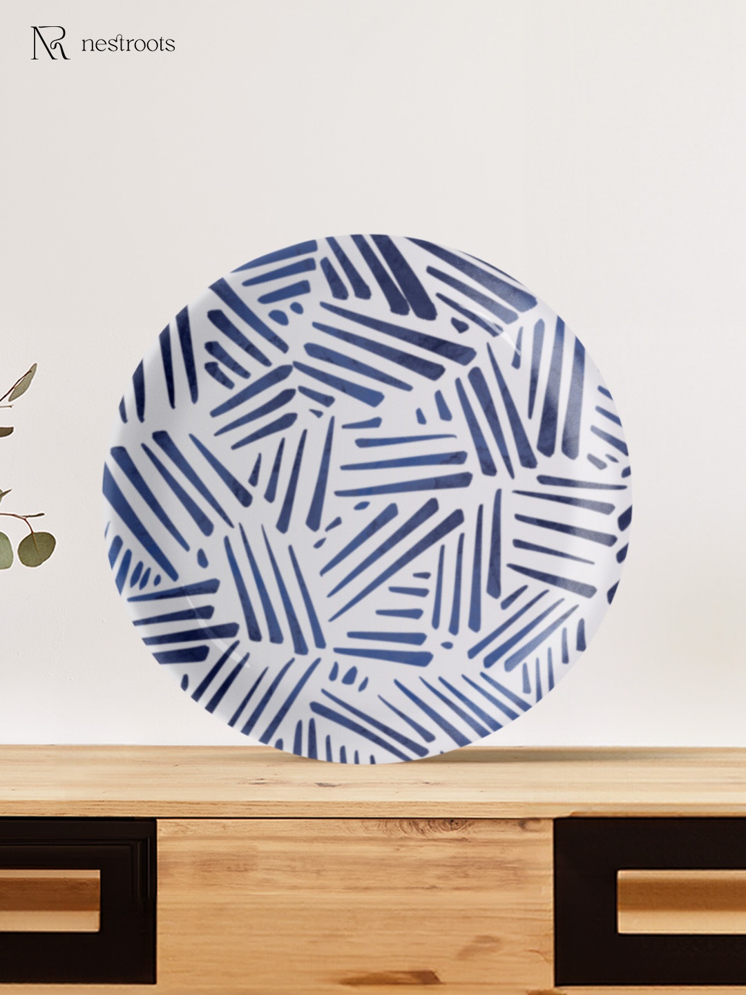 

nestroots Sapphire Serenity Blue & White Printed Wall Plates