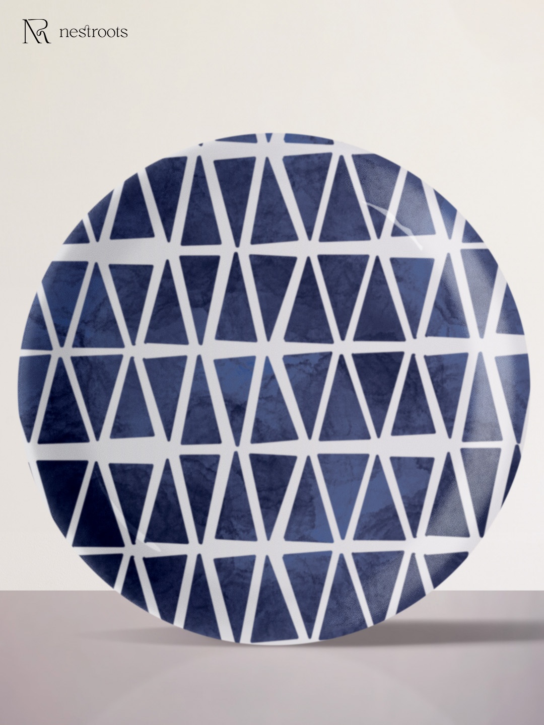 

nestroots Bohemian Blue & White Printed Ceramic Wall Plate