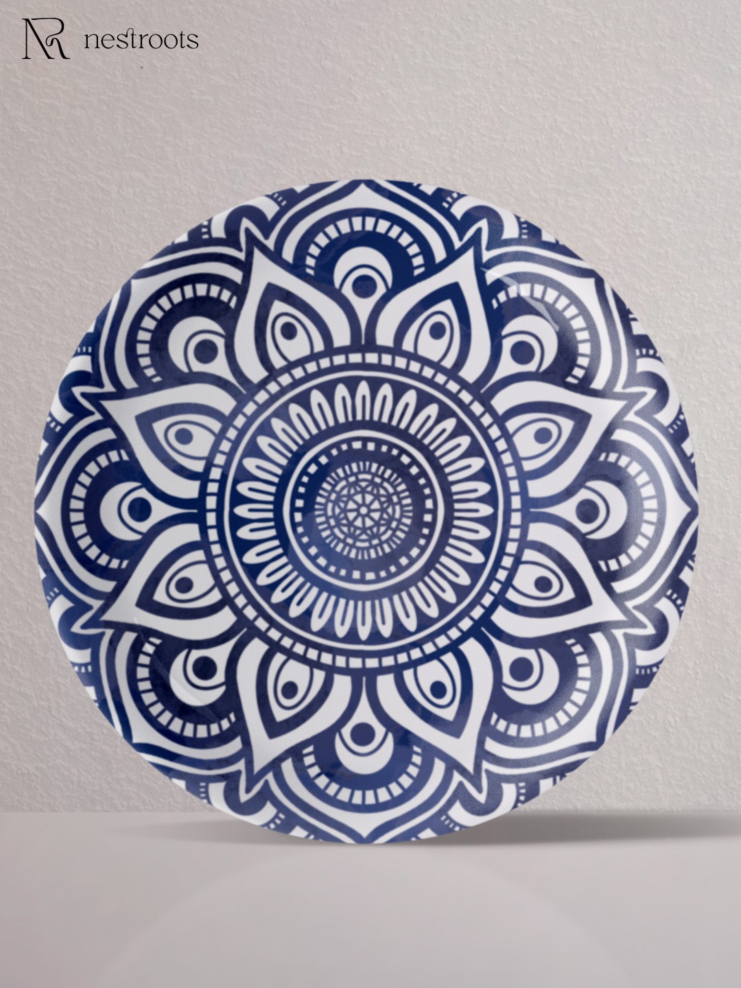 

nestroots Cobalt Constellation Blue & White Printed Ceramic Wall Plate