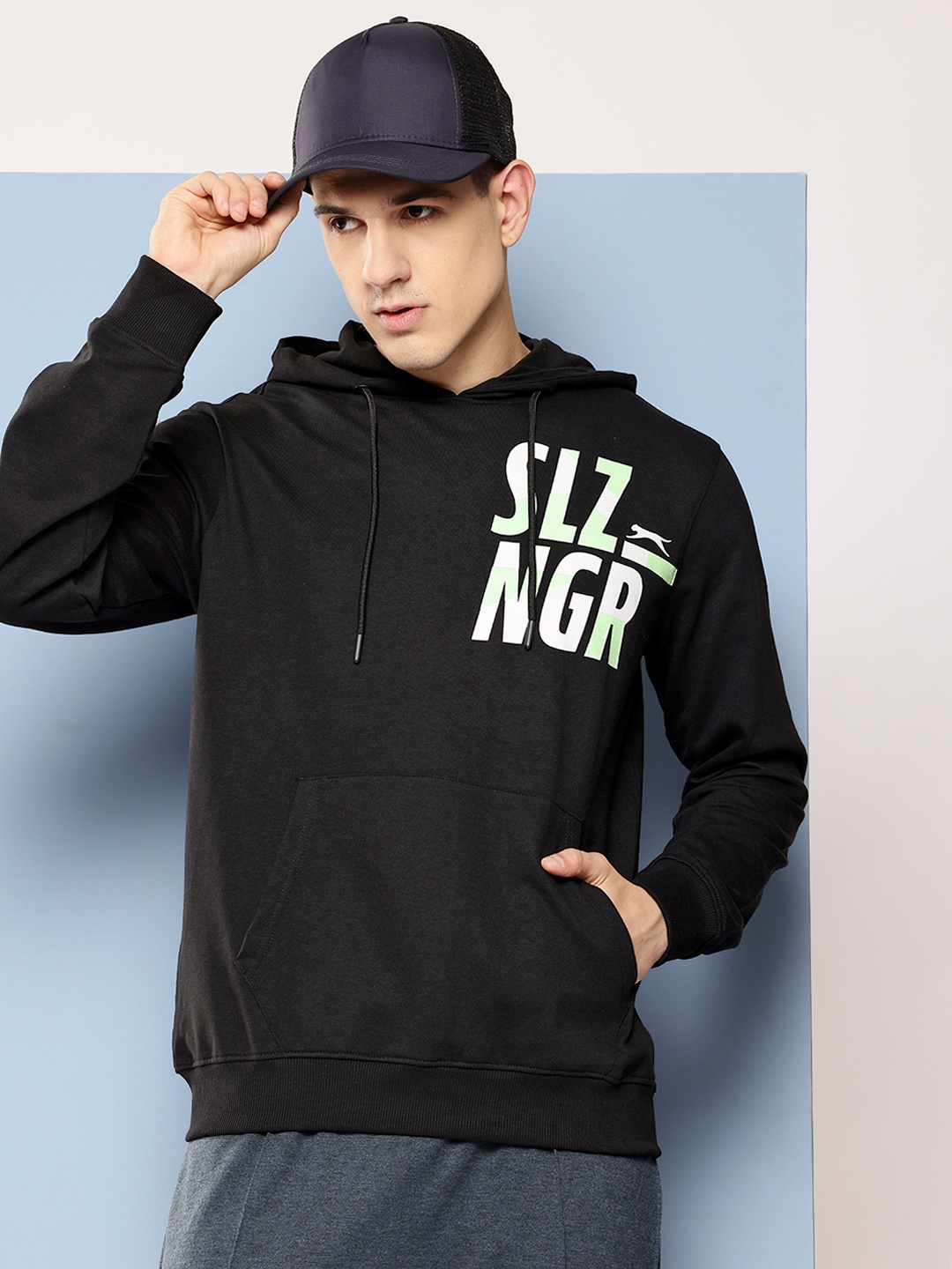 

Slazenger Printed Hooded Sweatshirt, Black