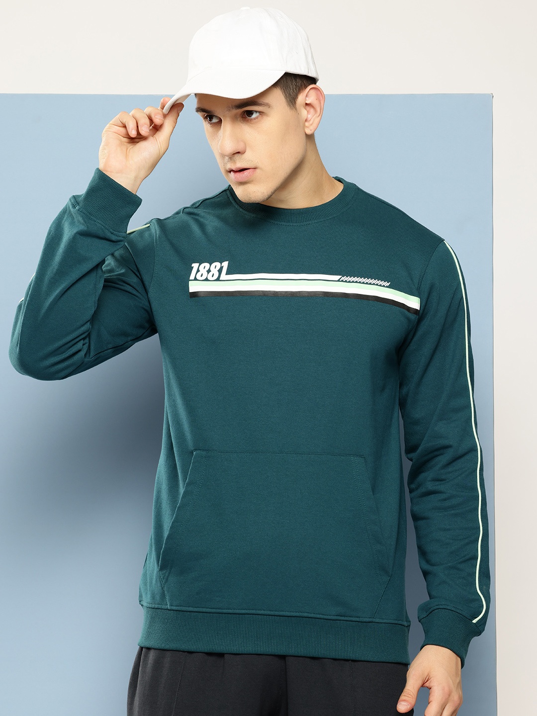 

Slazenger Men Striped Sweatshirt, Teal