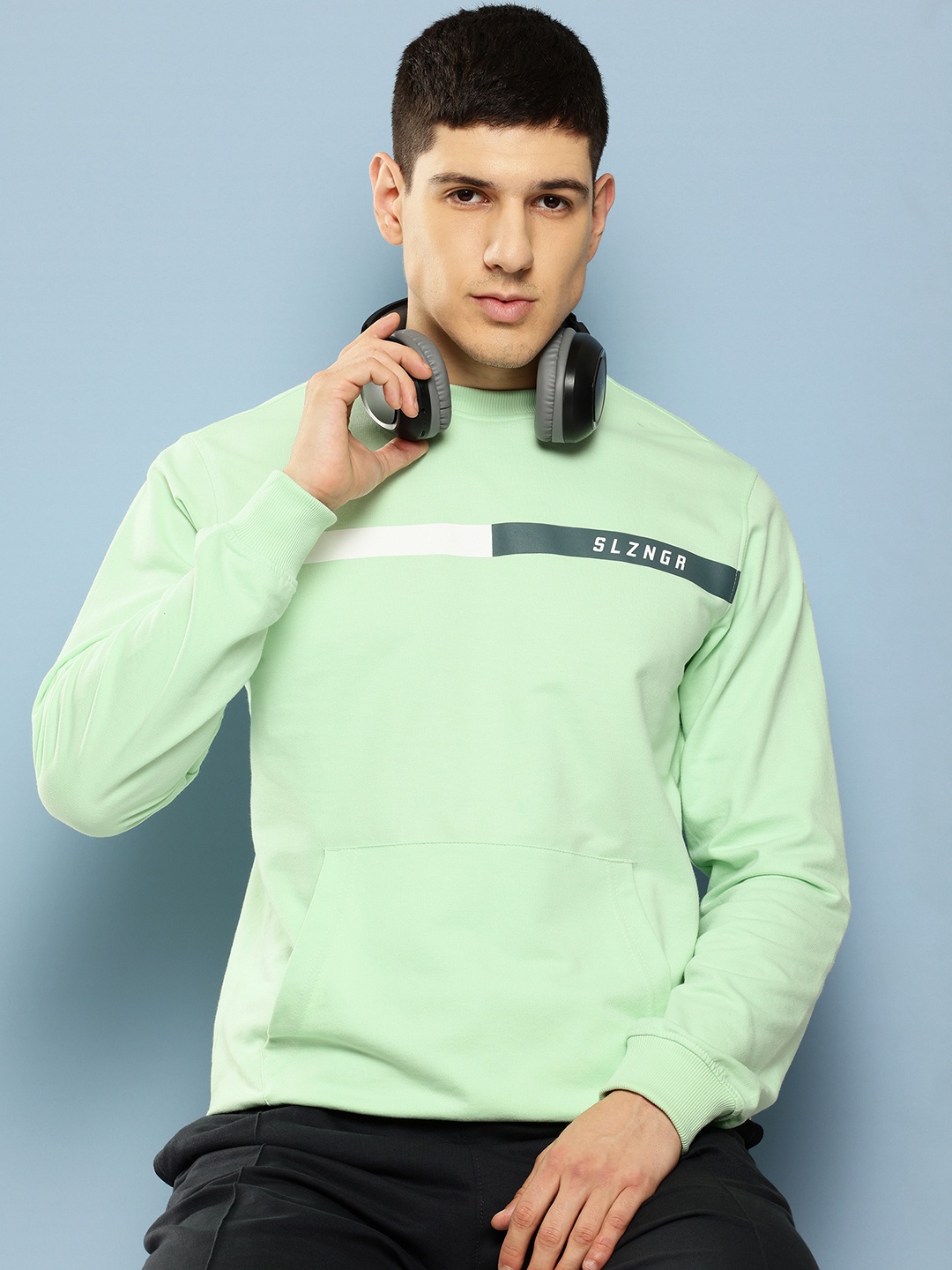 

Slazenger Men Striped Sweatshirt, Green