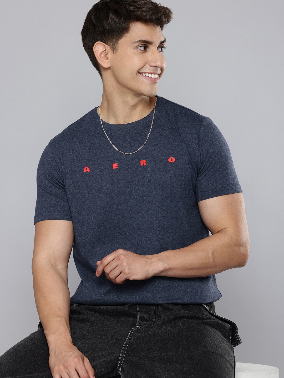 

Aeropostale Round Neck Short Sleeves T-shirt, Navy blue