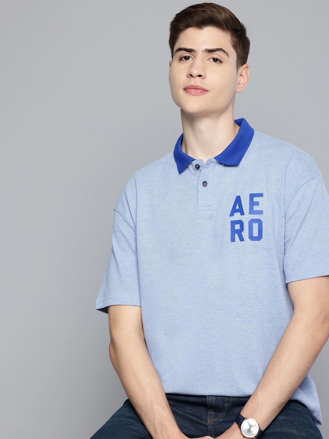 

Aeropostale Polo Collar Pure Cotton T-shirt, Blue