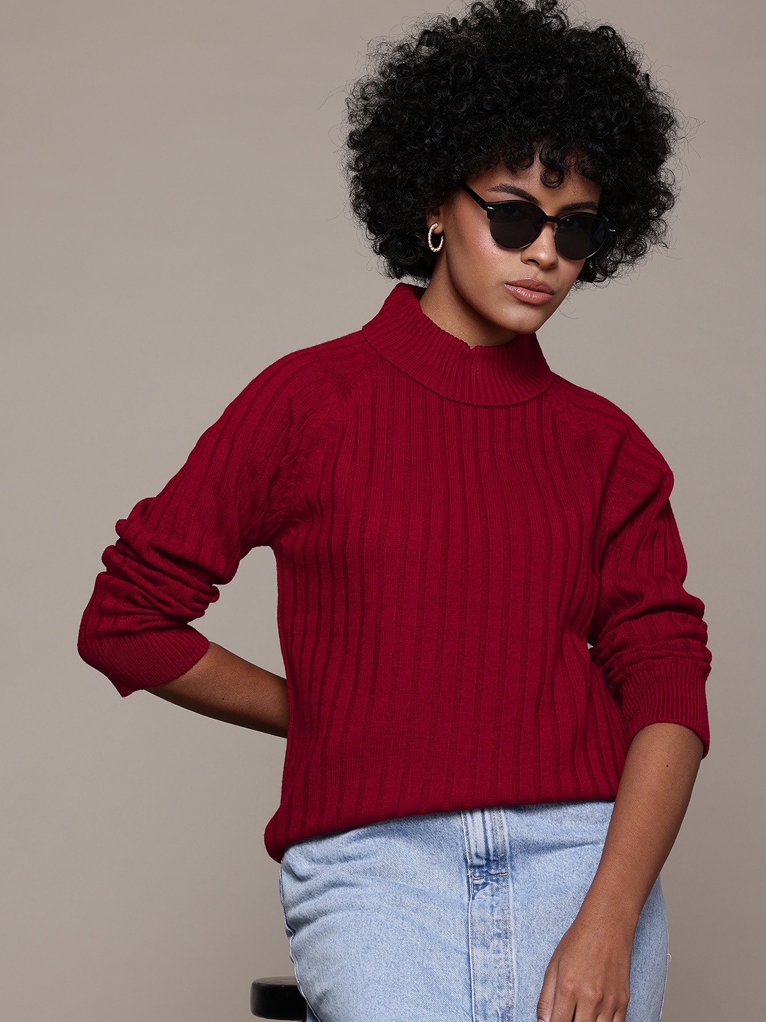 

The Roadster Lifestyle Co. Striped Pullover Sweater, Maroon